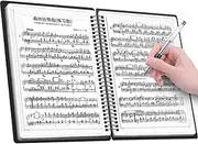 TOYYOUNG A4 60Pages Music File Folder, Modern Style, Black, Protects Music Papers, 30 Pockets, Portable Organizer