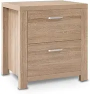 Artiss Bedside Table Wood Bed Side Tables Storage Small Narrow Desk Chest of Drawers, with 2 Drawer, Bedroom Furniture Tallboy Lamp Stand Nightstand in 53cm Height