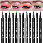 12 Colors Matte Liquid Eyeliner Set,Eye Liners for Women Makeup Eyeliner Pencil,Waterproof Long-lasting Smudge-Proof Smooth Eyeliner Pen