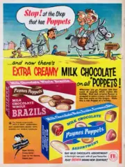 Advertisement For Paynes Poppets Assortment Chocolates 1950s era Photo