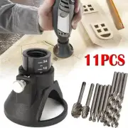 11Set Dremel Rotary Multi Tool Cutting Guide Attachment Kit HSS Router Drill Bit