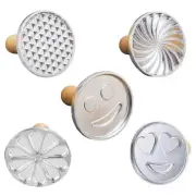 Metal Cookie Press Cutter，Cookie Stamps Set of 5，Cookie Press Mold