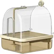 Bird Cage Bath - Cockatiel Bird Bath,Automatic Chew-Proof Bathtub Perch Stand 2 Modes For Indoor Aviary Breeding Travel Show