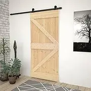 Sliding Door with Hardware Set 90x210 cm Solid Pine Wood,Doors 33.19KG-3057497
