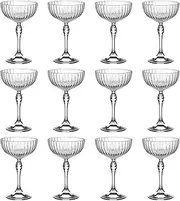 Bormioli Rocco 12x Clear 230ml America '20s Champagne Cocktail Saucers - Vintage Art Deco Coupe Glasses for Wine, Espresso Martini