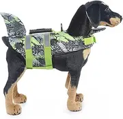 Dog Life Jacket, High Visibility Reflective Dog Lifesaver Vest Adjustable Dog Flotation Swim Vest with Ergonomic Rescue Handle for Puppy Small Medium Large Size Dogs (M)