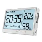 Digital Thermometer Indoor Hygrometer Clock Alarm Calender USB Charging ℃/℉