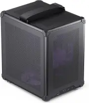 C6 Handle Black Mini MATX Mesh Case,Simple Compact Desktop Micro ATX Chassis,Upp