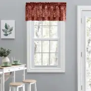 Ellis Curtain Lexington Leaf Printed Leaf Pattern Tailored Valance 58"x15" Brick