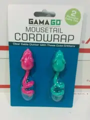 2012 GAMA GO GamaGo Mousetail Cordwrap Cord Reusable NEW on CARD (2 in Package)