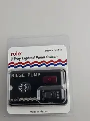 Rule Deluxe 3-Way Lighted Panel Switch, Model 41 Brand New