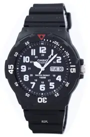 Casio Quartz Analog 12/24 Index Black Resin Strap MRW-200H-1BVDF 100M Mens Watch
