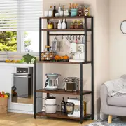 Fin Kitchen Bakers Rack 5-Tier Utility Storage Shelf Floor Standing Oven Spice Rack