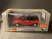 SunStar Volkswagen Open Convertible Golf 1/18 Diecast - Red