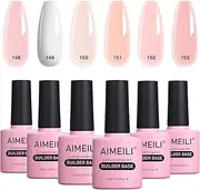 [AIMEILI] Builder Gel Set, 8 in 1 Builder Nail Gel Builder Gel In a Bottle Quick Building Gel UV LED Builder Base Nail Extension Gel Nail Extension Gel Kit 6-36