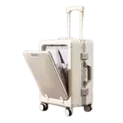 ABS+PC Suitcase 24 Inch Trolley Case 20" Front Opening Portable Boarding Case USB Charging Trolley Case Cabin Luggage