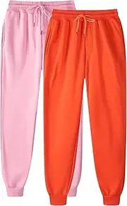 [OOLYXXF] Women Sweatpants Elastic Open Bottom Pants Athletic Drawstring Joggers Big and Tall Straight Leg Pants with Pockets