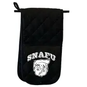 Snafu Face - Novelty Gift Double Mitt Oven Gloves Double Kitchen Chef BBQ Mitts