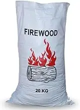 PACIFIC BAGS AUSTRALIA Woven Polypropylene Firewood Bag | Printed Storage | 20KG Firewood Capacity | Size 56 x 91 CM | Strong and Resistant | Open Hemmed Top | UV Treated for Durability | Pack of 100