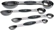 Progressive Prepworks by GT-3469 Magnetic Measuring Spoons, Set of 5 Includes ¼ TSP, ½ TSP, 1 TSP, ½ Tbsp and 1 Tbsp Black