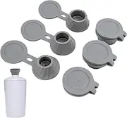 6pcs Bottle Emptying Kit Cap for Upside Down Dispenser Shampoo Lotion, Saver Flipping Set with 3 Sizes Adapters Transfer Connector, Inverted Every Drop Out Of Kitchen Condiments, Beauty Supplie (Grey)