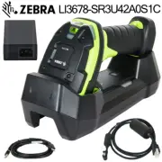 Zebra LI3678-SR3U42A0S1C Cordless 1D Barcode Scanner USB Cradle+Power Supply Kit