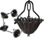 DFTDFYXYRain Catcher Chain Outdoor Rain Chains Rain Chains for Gutters Uk Decorative Aluminum Rain Chain with Hooks And Fixings for Window Garden Decorations,Patios,Gardens,Systems(Brown),3.6m(11.8ft)
