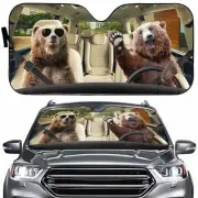 Car sunshade Funny Beer Front Window Sun Shade Bear Greets You Car Sun Shade