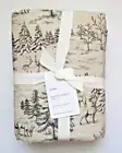 Pottery Barn Rustic Forest cotton percale QUEEN sheet set Deer Cabin Winter