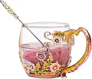 [BAWHO] Mug Enamel Coffee Cup Glass with Cover Set Continental Cup Home Living Room Transparent Water Cup