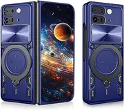 [Ysnzaq] Armor Case for Google Pixel 9 Pro Fold with Rotatable Kickstand, Military Grade Shockproof Protective Phone Case with Slide Camera Cover for Google Pixel 9 Pro Fold CQ Navy