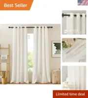 Chic Grommet Burlap Curtains 135" H - Semi-Sheer Light Filtering Window Panels