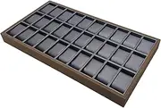 [Hellery] Watch Display Case Jewelry Storage Tray 30 Slots Multipurpose Practical Jewelry Container Display Box for Husband Cufflinks