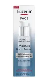 Eucerin Moisture Boost Serum with 3x Hyaluronic Acid | 24Hr Hydration, 1 oz