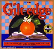 Chula Vista San Diego County Gilt-edge Orange Citrus Fruit Crate Label Art Print