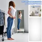 Self Adhesive Mirror Stickers Flexible Mirrors Sheets Cuttable DIY Wall guXwI