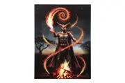 Anne Stokes Fire Elemental Wizard Canvas Plaque (Multicoloured) (25cm x 19cm)