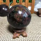 296g Natural Almandine Wine Red Garnet Crystal Sphere Ball healing A9631
