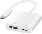 Loydia USB C to HDMI Adapter, USB 3.1 Type C HDMI Digital AV Adapter, Plug and Play, HDMI Adapter USB-C 4K HD Video and Audio Sync Screen Converter for iPhone 15Pro, MacBook Pro/Air, i Pad Pro/Air