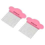 2Pcs Paper Quilling Tool Comb, 3.9x0.4" Origami Carding Boards Strip Loops Pink