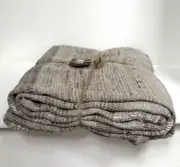 RH Restoration Hardware ALINA HANDWOVEN SPACE-DYED SLUB Fog Large THROW 96x80
