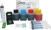 refill24 Refill Kit: Refill Ink 200ml for HP 301 301 XL Black and Colour Multipack + Accessories + Instructions Refill Set with Printer Ink for DeskJet OfficeJet Envy
