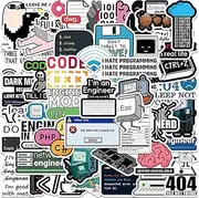 50PCS Programming Stickers Gifts for Developers Programmers Hackers Engineers, Icicrim Program Stickers for Laptop Computer Water Bottles Luggage Vinyl Waterproof Decals