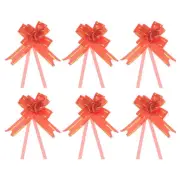 100Pcs 8" Pull Bows Ribbon Gift Wrapping String Decorative Bow Tie Red