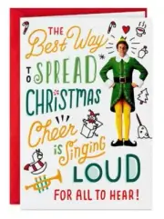 1x Buddy Elf Movie Christmas Holiday Greeting Card + Envelope Cheer Sing Loud