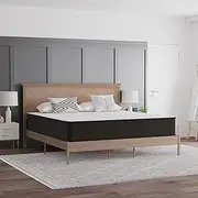 [EMMA + OLIVER] Drift 12 Inch Hybrid Mattress, High Density Foam and Pocket Spring Mattress in a Box, CertiPur-US Certified Foam, King Size, White/Black