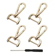 Detachable Snap Hook, 1 Inch Swivel Clasp for Purse (4 Pack, Light Gold)