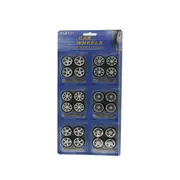DDA Collectibles 6 Sets 1:24 Scale Star Rims & Wheels With 24 Tyres And Axles For Car Models