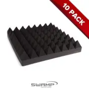 10x Sheets of Broadband Studio Acoustic Foam Panel - 50 x 50cm - Charcoal
