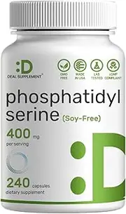 Phosphatidylserine 400mg Per Serving, 200 Capsules | Third Party Lab Tested for Purity | Soy Free, Derived from Sunflower Lecithin - Advanced Brain Health Nootropic Supplement(100 Servings)